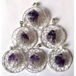 Pendant Silver Dreamcatcher with Amethyst